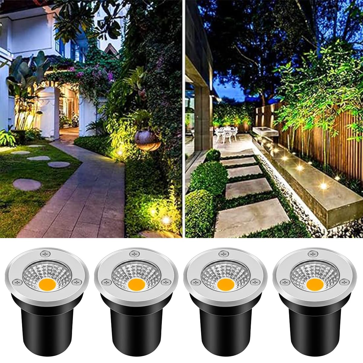 ZUCKEO Landscape Spotlight 4 Pack 12V 24V LED Outdoor Deck Garden